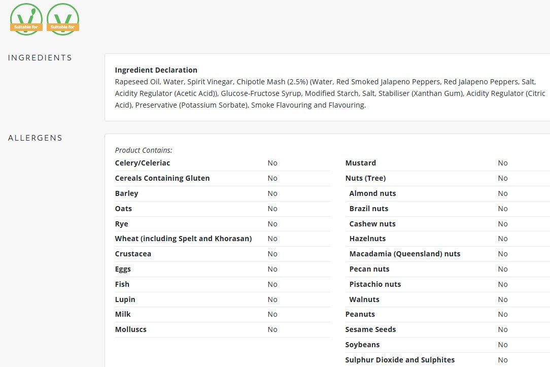 Lion Vegan Chipotle Mayonnaise 1ltr