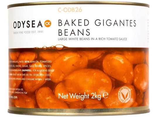Odysea Baked Gigantes Beans in Tomato Sauce 2kg (Tin) - TO ORDER ONLY