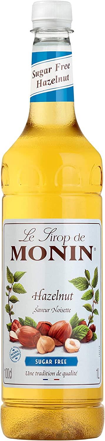 Monin SUGAR FREE Hazelnut Syrup (Plastic) 1ltr