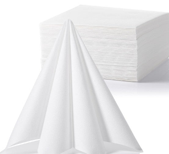 Bulky Soft 5* White Linen Effect Napkins 40cm x 40cm 4 Fold