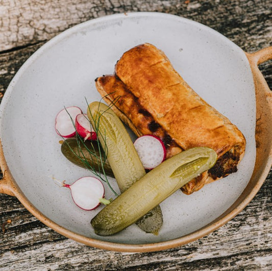 Nelly's Honey & Mustard Sausage Roll 130gm - TO ORDER ONLY
