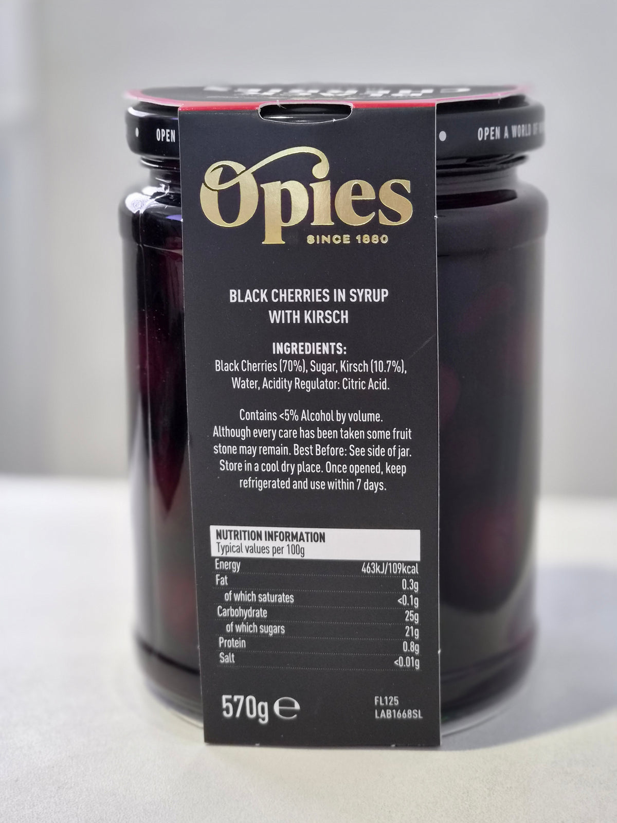 Opies Cherries with Kirsch (Kilner Jar) 570gm