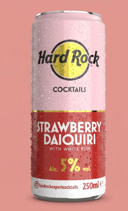 Hard Rock RTD Strawberry Daiquiri Cocktail Cans 12 x 250ml