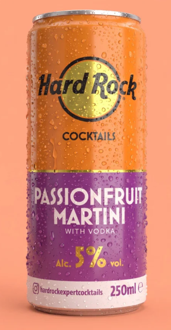 Hard Rock RTD Passionfruit Martini Cocktail Cans 12 x 250ml