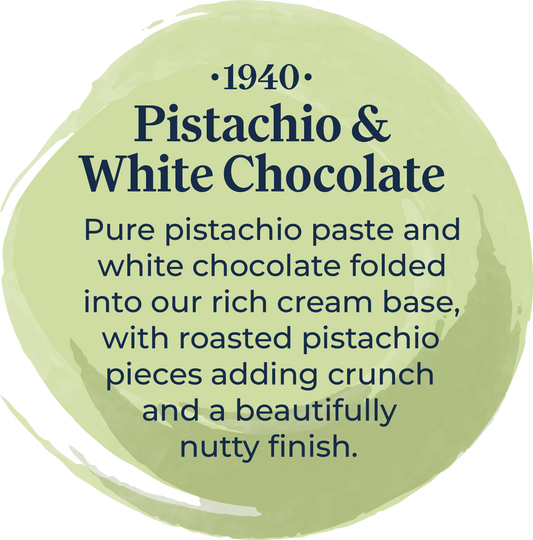Sussex Ice Cream 1940 Pistachio & White Choc Ice Cream 5ltr