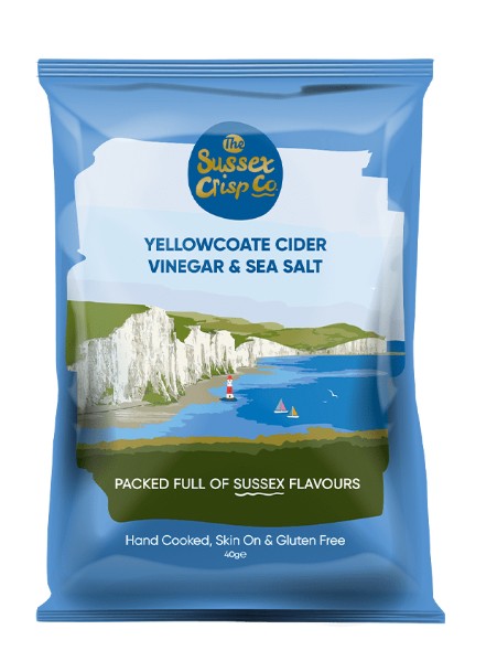 Sussex Crisp Co. Cider Vinegar & Sea Salt Crisps 24 x 40gm