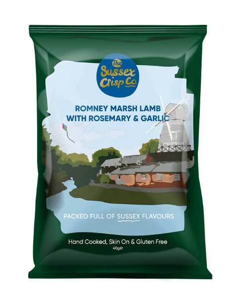 Sussex Crisp Co. Lamb, Rosemary & Garlic Crisps 24 x 40gm