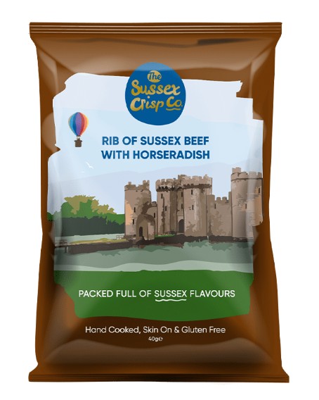 Sussex Crisp Co. Beef with Horseradish Crisps 24 x 40gm