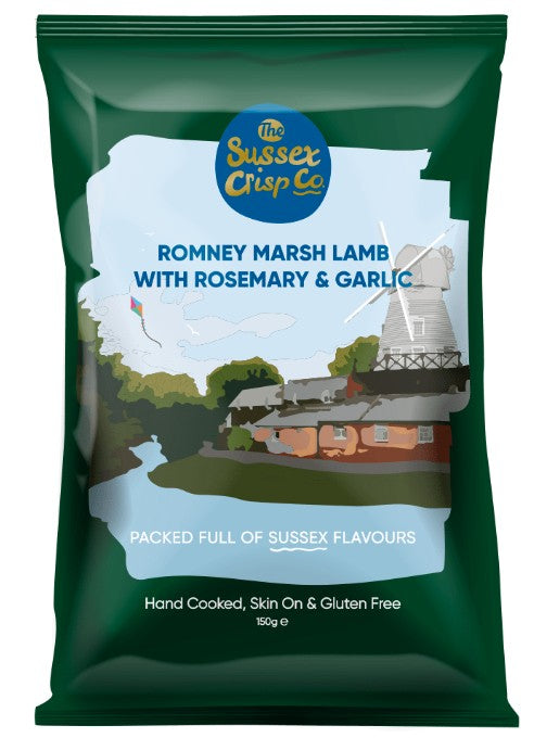 Sussex Crisp Co. Romney Marsh Lamb with Rosemary & Garlic Crisps 12 x 150gm