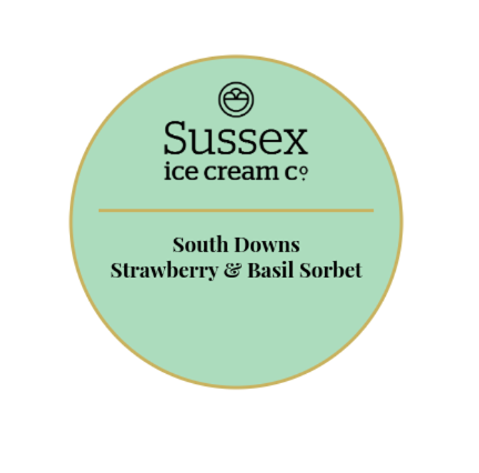 Sussex Ice Cream Strawberry & Basil Sorbet 2.25ltr