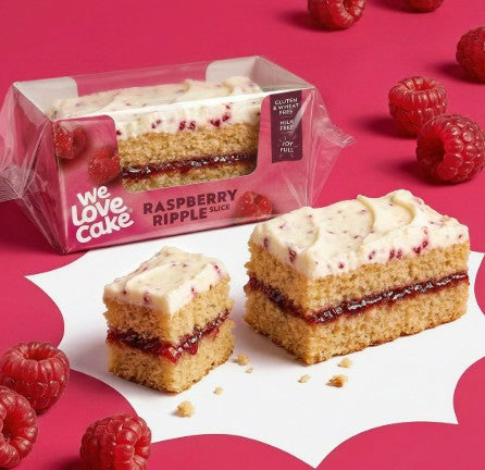 We Love Cake Gluten Free Raspberry Ripple Slice 1 x 18 Ptn