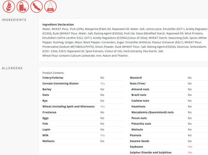 Wright’s Unbaked Sausage Roll 66 x 120gm / 6inch