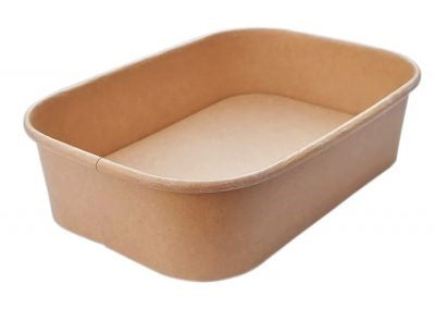 Go-Pak Rectangular Kraft Bowl 300 x 500ml