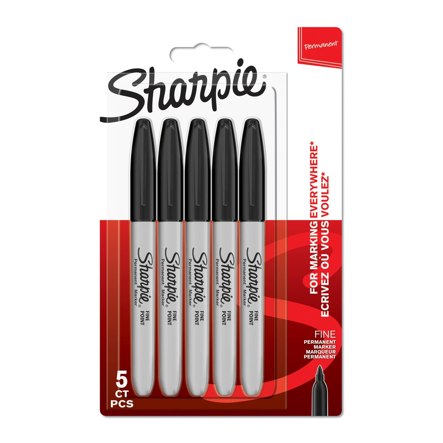 Sharpie Black Permanent Markers 1 x 5