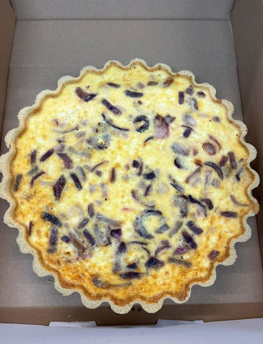 Sussex Handmade Red Onion & Feta Quiche 1 x 10.5inch - TO ORDER ONLY