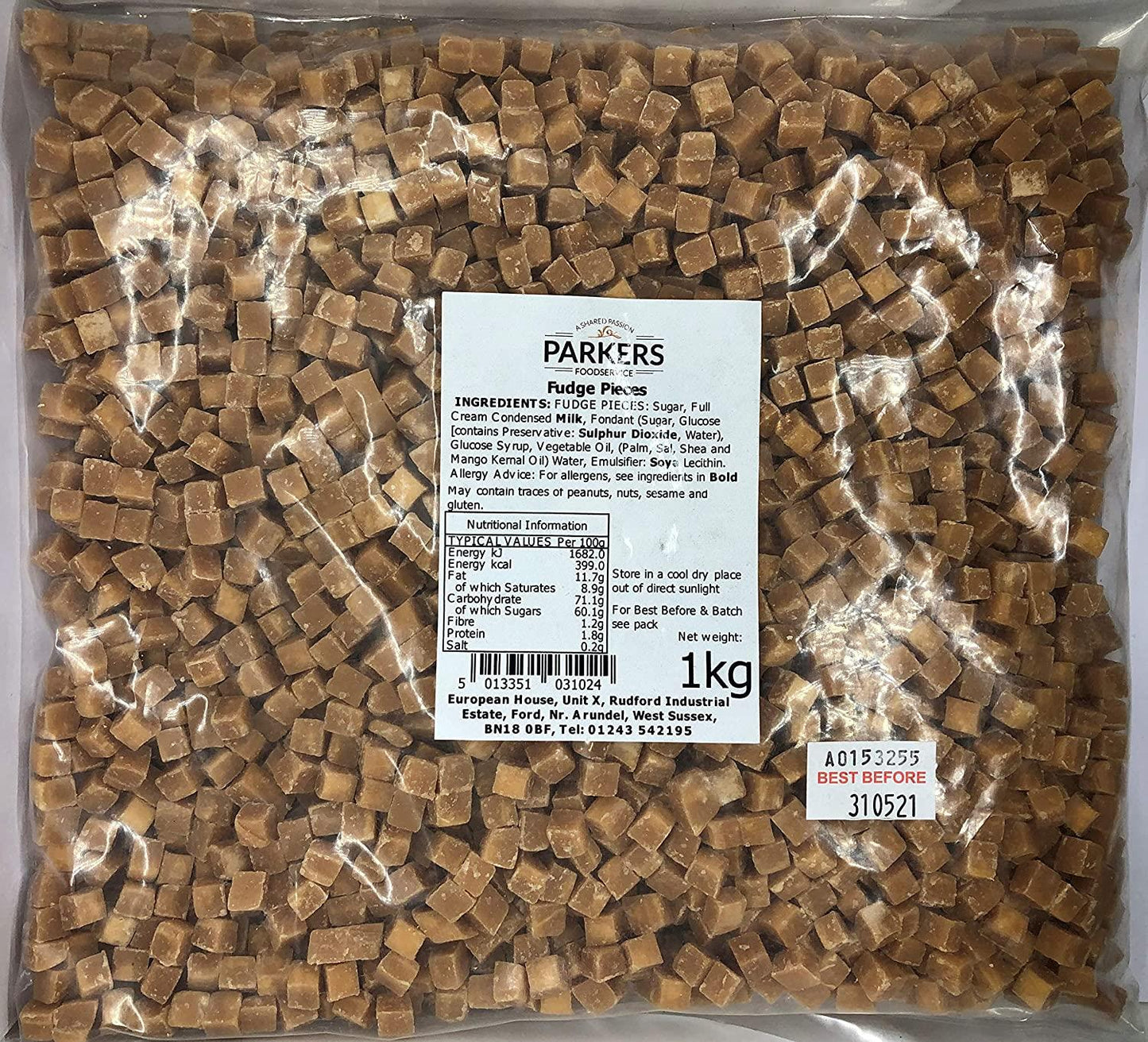 Fudge Pieces 1KG Parkers Foodservice